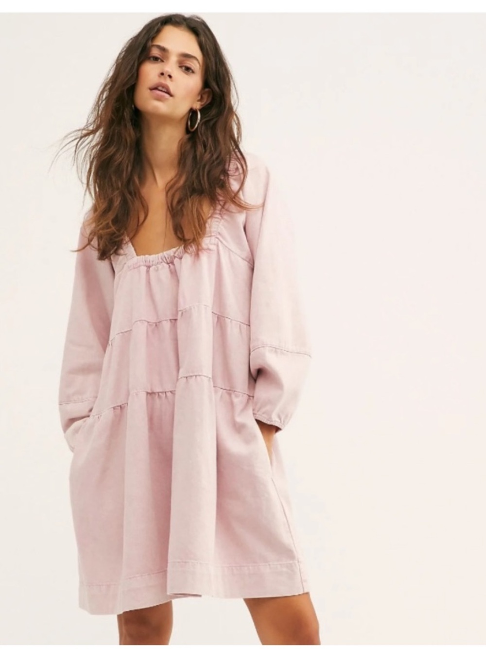 💖 Free People “Lou Jean” Babydoll Dress – Pink Dream (Size Large, NWOT) 💖